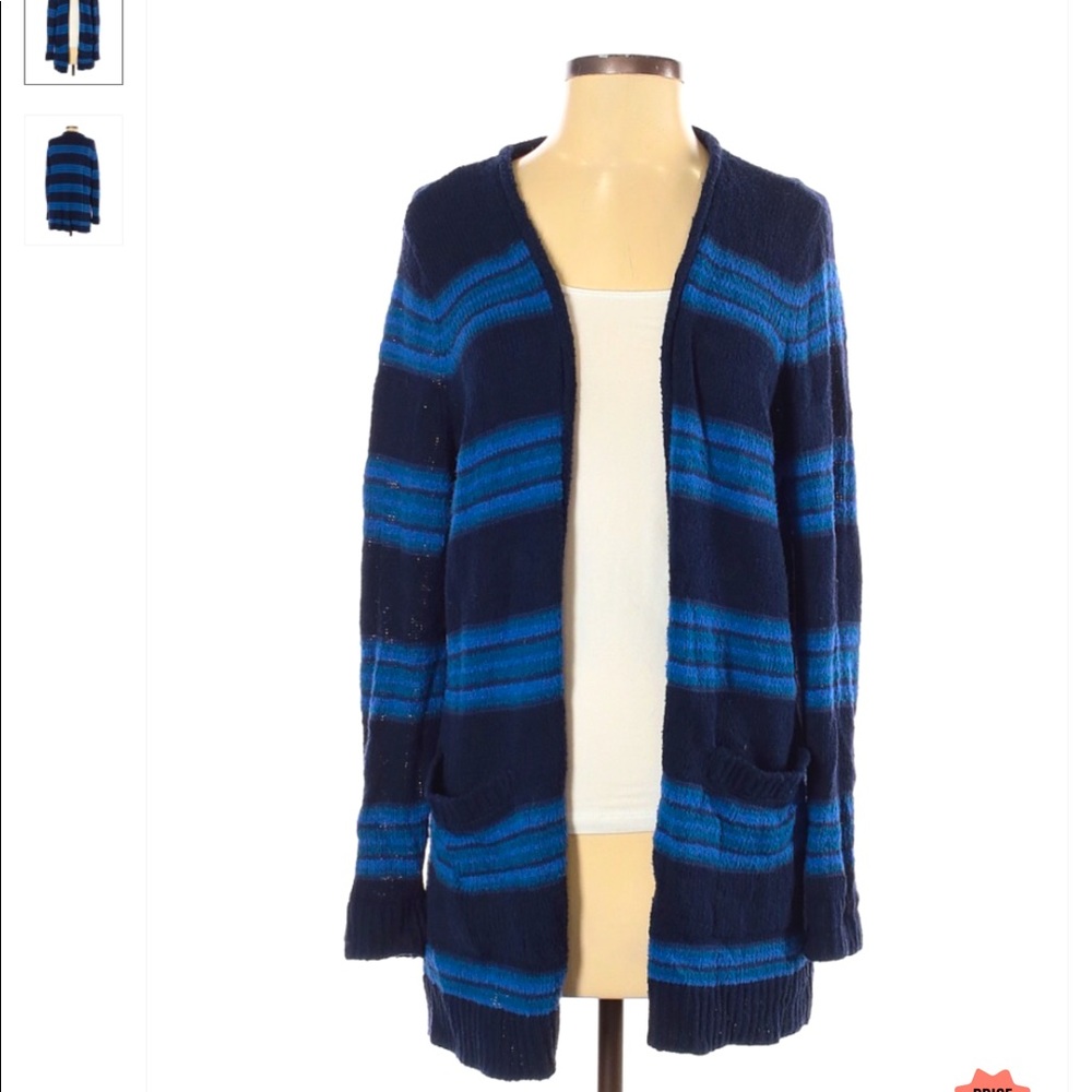 Gap striped knit Long line open cardigan